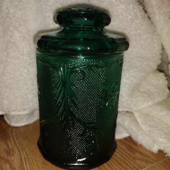 Tiara Kitchen Vintage Tiara Spruce Green Large Canister With Lid Poshmark